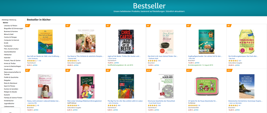 Top 100 Bestseller auf Amazon
