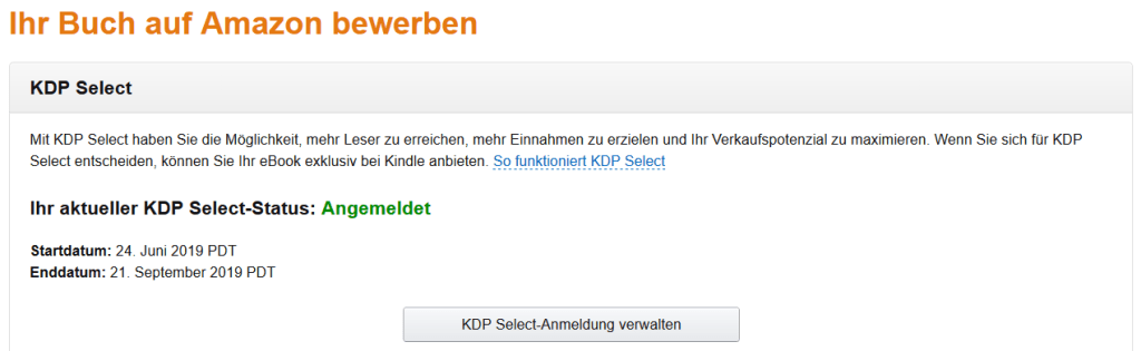 KDP Select ja oder nein gut oder schlecht?