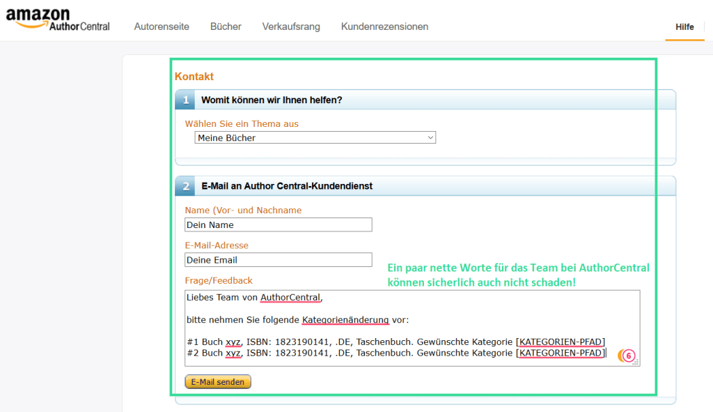 Kategorien auf Amazon anpassen bei Distributor über Author Central aktualisieren wechseln schritt für schritt gute Kategorien finden Bestseller auf Amazon werden