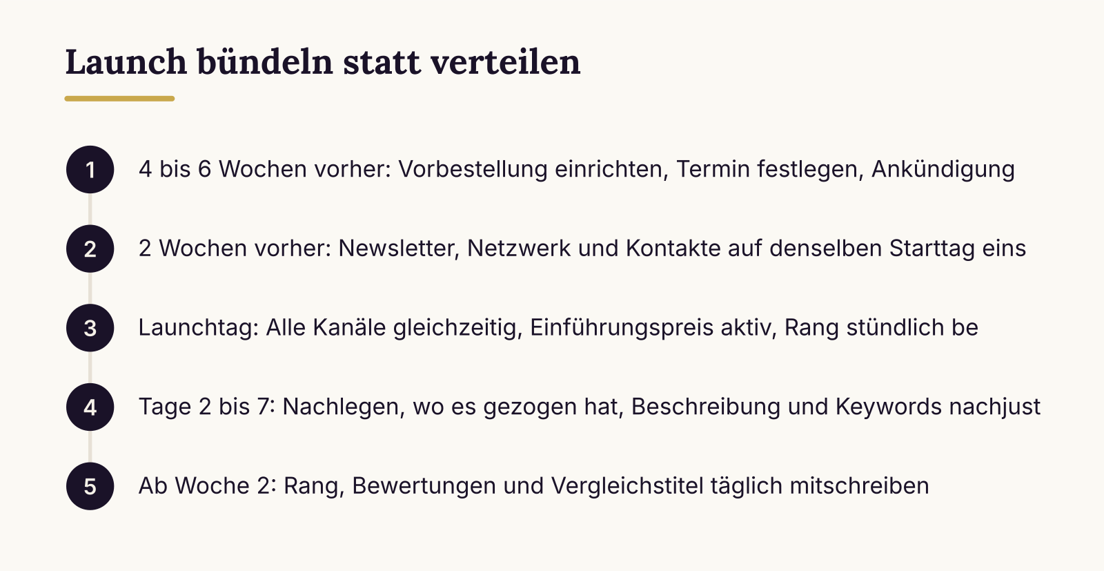 Launch bündeln statt verteilen